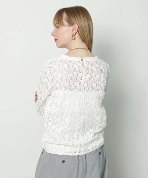 CADUNE（カデュネ）の「ぷくぷくレーストップス（シャツ/ブラウス・レディース・ブラック/ホワイト/オフホワイト・38）」の7枚目の写真