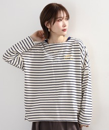 Arinomama（アリノママ）の「+Arinomama カジュアルライクダブルカフスボーダーT 長袖（Tシャツ/カットソー）」