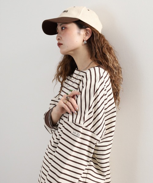 Arinomama(アリノママ)の「+Arinomama カジュアルライクダブルカフスボーダーT 長袖(Tシャツ/カットソー・レディース・ピンク系その他/ホワイト×ネイビー/ブラック×グレー/ホワイト×ブラウン・FREE)」の10枚目の写真