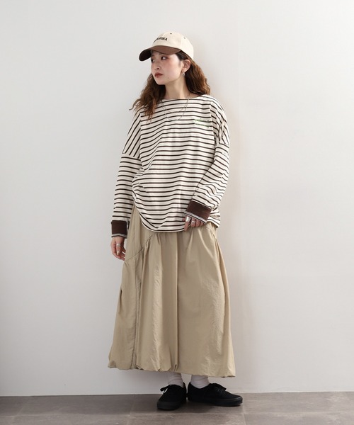 Arinomama(アリノママ)の「+Arinomama カジュアルライクダブルカフスボーダーT 長袖(Tシャツ/カットソー・レディース・ピンク系その他/ホワイト×ネイビー/ブラック×グレー/ホワイト×ブラウン・FREE)」の12枚目の写真