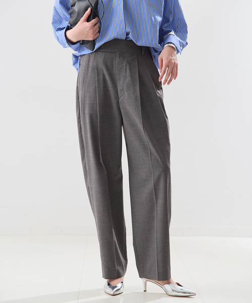 journal standard L'essage（ジャーナルスタンダードレサージュ）の「無地/ストライプテーパードパンツ（スラックス・レディース・ブラック/ネイビー・38/36）」の18枚目の写真