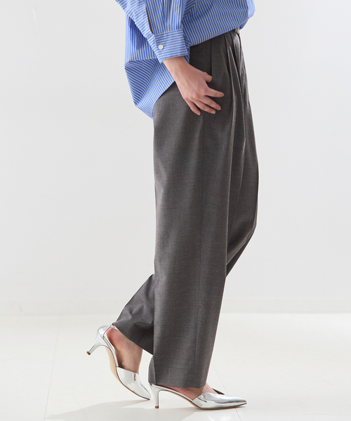 journal standard L'essage（ジャーナルスタンダードレサージュ）の「無地/ストライプテーパードパンツ（スラックス・レディース・ブラック/ネイビー・38/36）」の19枚目の写真