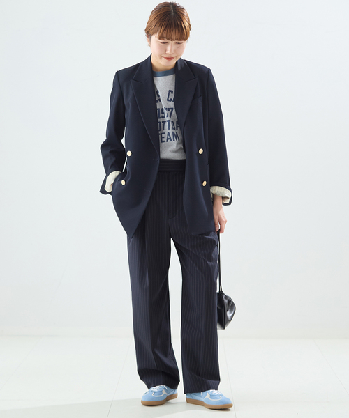 journal standard L'essage（ジャーナルスタンダードレサージュ）の「無地/ストライプテーパードパンツ（スラックス・レディース・ブラック/ネイビー・38/36）」の21枚目の写真