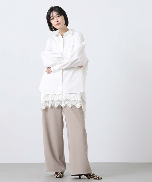 Gready Brilliant（グレディブリリアン）の「バックロゴ刺繍シャツ（シャツ/ブラウス・レディース・オフホワイト/インディゴブルー・38）」の4枚目の写真