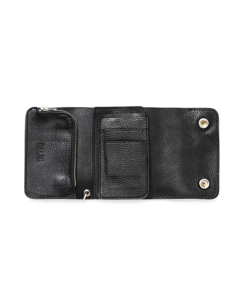 CALEE(キャリー)の「CALEE/キャリー STUDS LEATHER FLAP HALF WALLET スタッズデザイン レザー財布 2026年 夏 夏服(財布・メンズ・ブラック・FREE)」の4枚目の写真