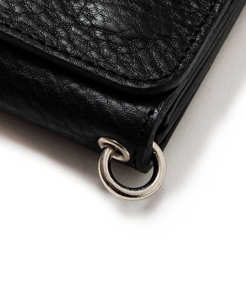 CALEE(キャリー)の「CALEE/キャリー STUDS LEATHER FLAP HALF WALLET スタッズデザイン レザー財布 2026年 夏 夏服(財布・メンズ・ブラック・FREE)」の5枚目の写真