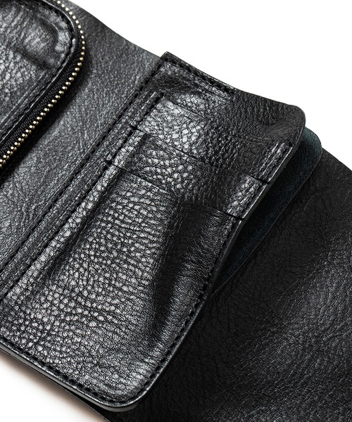 CALEE(キャリー)の「CALEE/キャリー STUDS LEATHER FLAP HALF WALLET スタッズデザイン レザー財布 2026年 夏 夏服(財布・メンズ・ブラック・FREE)」の8枚目の写真