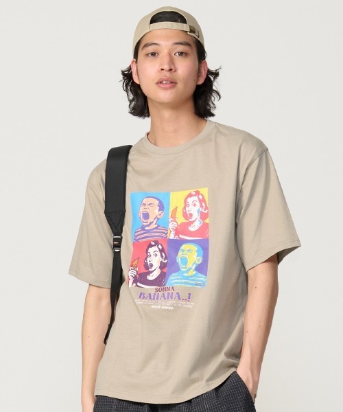 KRIFF MAYER(クリフメイヤー)の「【綿100%】ダジャレ半袖Tシャツ(ソンナバナナ)(Tシャツ/カットソー・メンズ・オフホワイト/ライトグリーン/コーラル/ベージュ/チャコール・X-LARGE/LARGE/MEDIUM)」の1枚目の写真