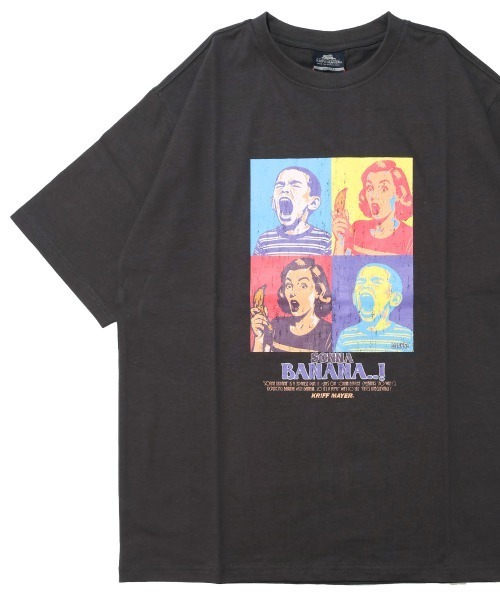 KRIFF MAYER(クリフメイヤー)の「【綿100%】ダジャレ半袖Tシャツ(ソンナバナナ)(Tシャツ/カットソー・メンズ・オフホワイト/ライトグリーン/コーラル/ベージュ/チャコール・X-LARGE/LARGE/MEDIUM)」の3枚目の写真