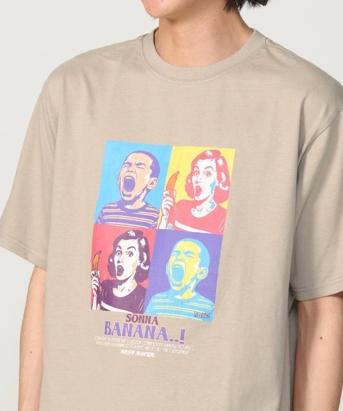KRIFF MAYER(クリフメイヤー)の「【綿100%】ダジャレ半袖Tシャツ(ソンナバナナ)(Tシャツ/カットソー・メンズ・オフホワイト/ライトグリーン/コーラル/ベージュ/チャコール・X-LARGE/LARGE/MEDIUM)」の17枚目の写真