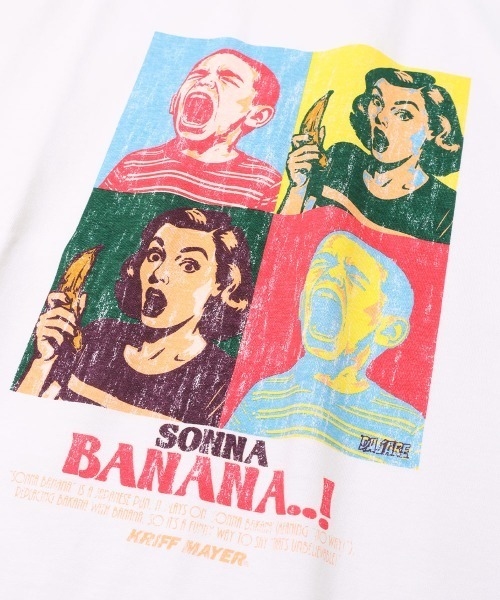 KRIFF MAYER(クリフメイヤー)の「【綿100%】ダジャレ半袖Tシャツ(ソンナバナナ)(Tシャツ/カットソー・メンズ・オフホワイト/ライトグリーン/コーラル/ベージュ/チャコール・X-LARGE/LARGE/MEDIUM)」の20枚目の写真