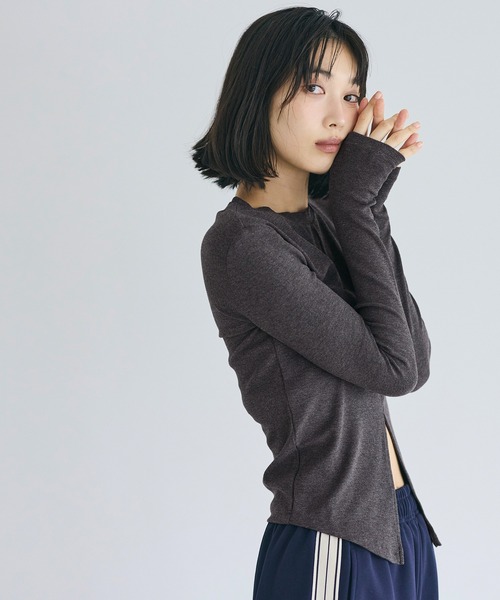 coca(coca)(コカ)の「とろみリブスリットトップス(Tシャツ/カットソー・レディース・ホワイト/チャコール・S/M/L)」の21枚目の写真