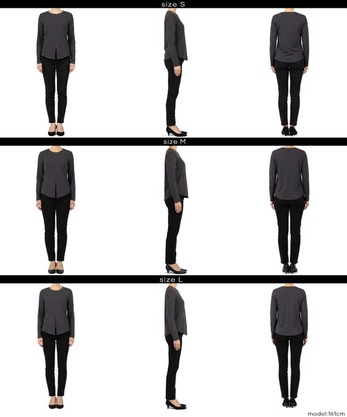coca(coca)(コカ)の「とろみリブスリットトップス(Tシャツ/カットソー・レディース・ホワイト/チャコール・S/M/L)」の6枚目の写真