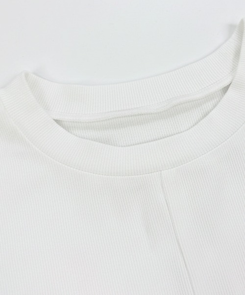 coca(coca)(コカ)の「とろみリブスリットトップス(Tシャツ/カットソー・レディース・ホワイト/チャコール・S/M/L)」の7枚目の写真