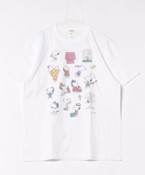 PEANUTS(ピーナッツ)の「【 PEANUTS/NOSTALGICA 】 スヌーピー プリントTシャツ 26S1(Tシャツ/カットソー・レディース・ネイビー/ライトグレー/ホワイト/グレー/ブルー・LARGE)」の2枚目の写真
