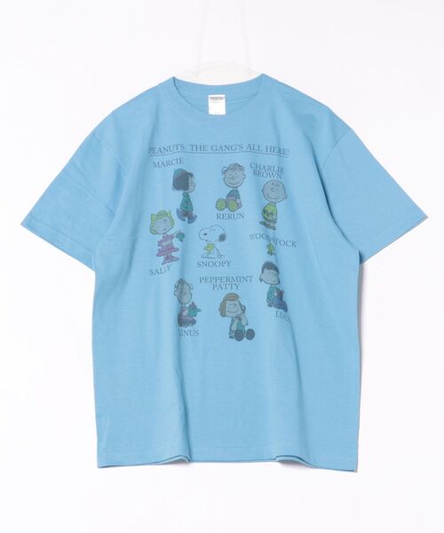 PEANUTS(ピーナッツ)の「【 PEANUTS/NOSTALGICA 】 スヌーピー プリントTシャツ 26S1(Tシャツ/カットソー・レディース・ネイビー/ライトグレー/ホワイト/グレー/ブルー・LARGE)」の1枚目の写真