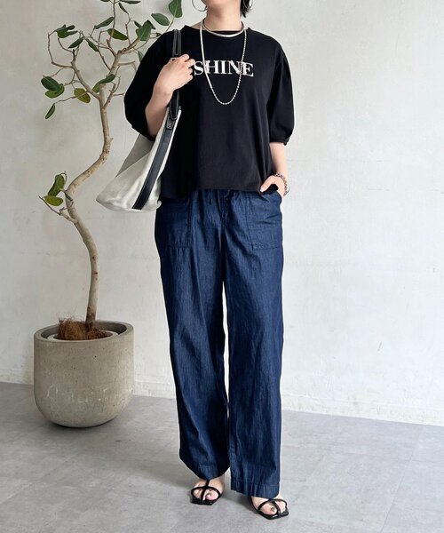 un dix cors(アンディコール)の「“SHINE ロゴTEE(Tシャツ/カットソー・レディース・ブラック/ベージュ/オフホワイト・FREE)」の9枚目の写真