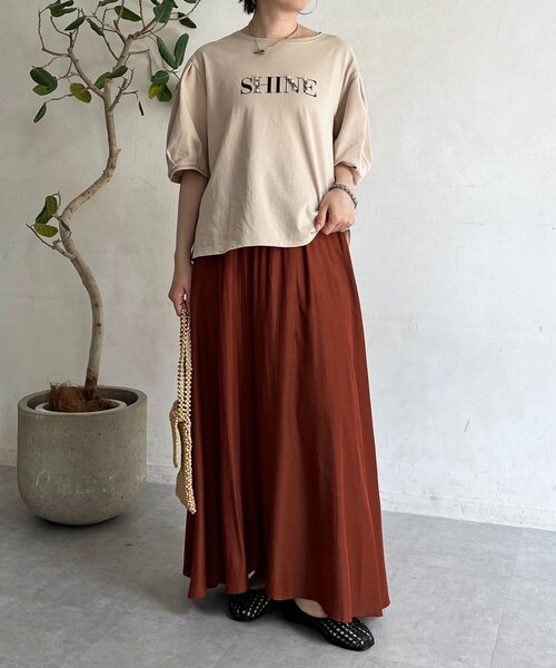 un dix cors(アンディコール)の「“SHINE ロゴTEE(Tシャツ/カットソー・レディース・ブラック/ベージュ/オフホワイト・FREE)」の12枚目の写真