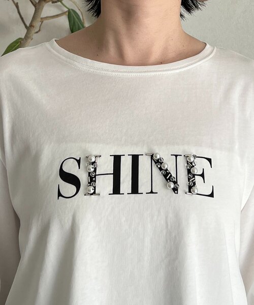 un dix cors(アンディコール)の「“SHINE ロゴTEE(Tシャツ/カットソー・レディース・ブラック/ベージュ/オフホワイト・FREE)」の20枚目の写真