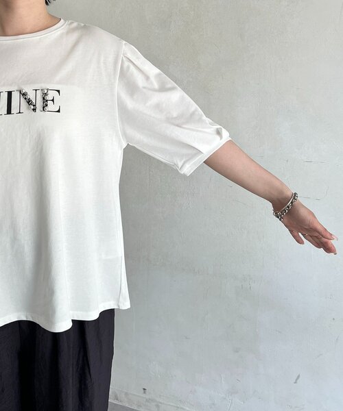 un dix cors(アンディコール)の「“SHINE ロゴTEE(Tシャツ/カットソー・レディース・ブラック/ベージュ/オフホワイト・FREE)」の21枚目の写真