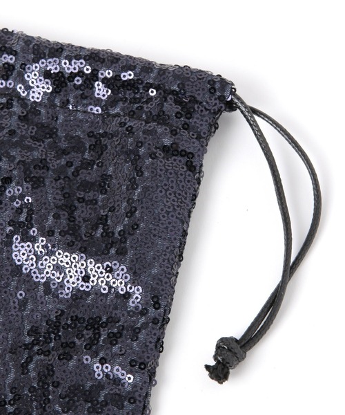 BAYFLOW（ベイフロー）の「BFスパンコール巾着（ポーチ・レディース・ゴールド/ブラック/シルバー・0）」の6枚目の写真