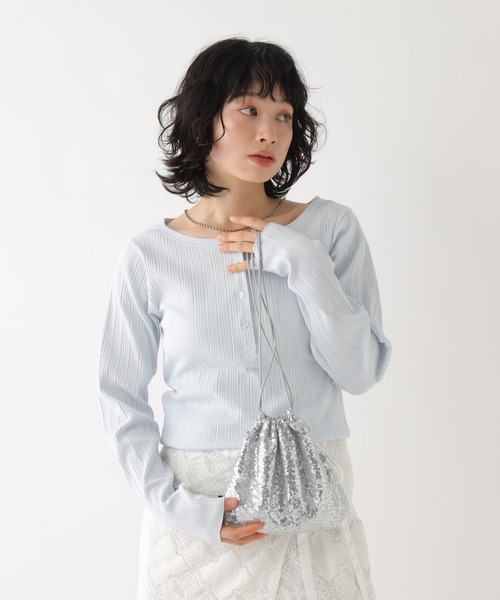 BAYFLOW（ベイフロー）の「BFスパンコール巾着（ポーチ・レディース・ゴールド/ブラック/シルバー・0）」の12枚目の写真