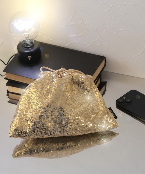 BAYFLOW（ベイフロー）の「BFスパンコール巾着（ポーチ・レディース・ゴールド/ブラック/シルバー・0）」の16枚目の写真