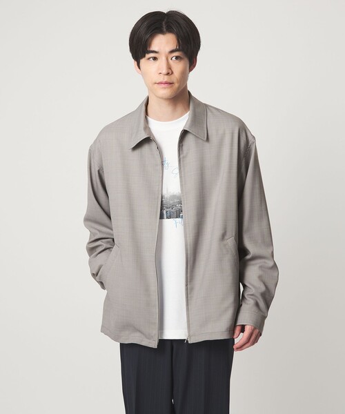 green label relaxing(グリーンレーベルリラクシング)の「TW マイクロチェック ブルゾン(ブルゾン・メンズ・グレー/ダークグレー/ケリーグリーン・S/M/L/XL)」の2枚目の写真