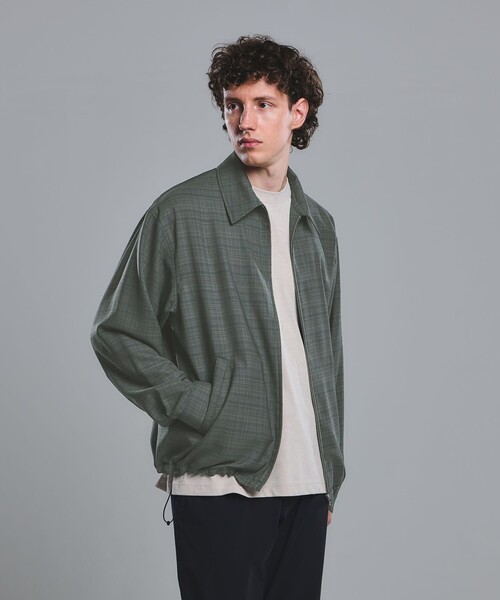 green label relaxing(グリーンレーベルリラクシング)の「TW マイクロチェック ブルゾン(ブルゾン・メンズ・グレー/ダークグレー/ケリーグリーン・S/M/L/XL)」の1枚目の写真