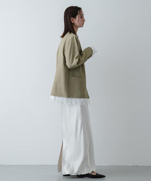 SENSE OF PLACE by URBAN RESEARCH（センスオブプレイスバイアーバンリサーチ）の「サテンアイラインスカート（スカート・レディース・ブラック/アイボリー/チャコールグレー・MEDIUM/TALL/SMALL）」の16枚目の写真