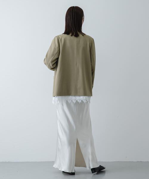 SENSE OF PLACE by URBAN RESEARCH（センスオブプレイスバイアーバンリサーチ）の「サテンアイラインスカート（スカート・レディース・ブラック/アイボリー/チャコールグレー・MEDIUM/TALL/SMALL）」の17枚目の写真