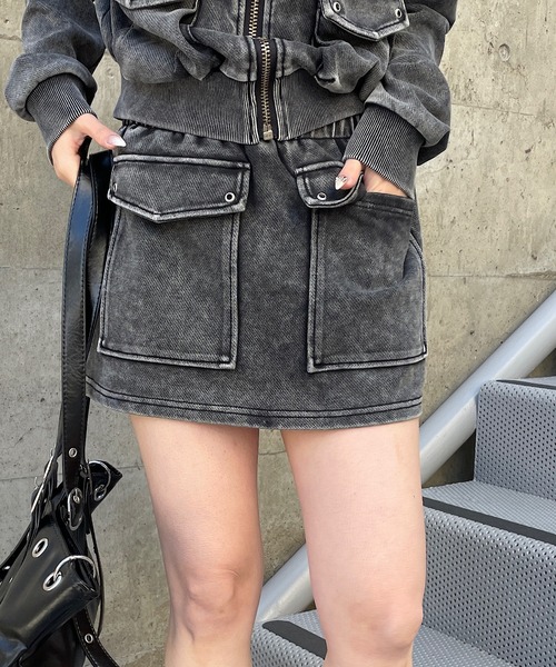 ROGER AND RAW（ロジャーアンドロウ）の「[セットアップ/上下セット] ピグメント加工ポケットデザインセットアップ（セットアップ・レディース・ブラック/ベージュ・FREE）」の20枚目の写真