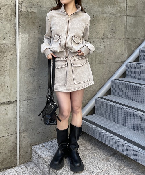 ROGER AND RAW（ロジャーアンドロウ）の「[セットアップ/上下セット] ピグメント加工ポケットデザインセットアップ（セットアップ・レディース・ブラック/ベージュ・FREE）」の17枚目の写真