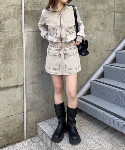ROGER AND RAW（ロジャーアンドロウ）の「[セットアップ/上下セット] ピグメント加工ポケットデザインセットアップ（セットアップ・レディース・ブラック/ベージュ・FREE）」の16枚目の写真