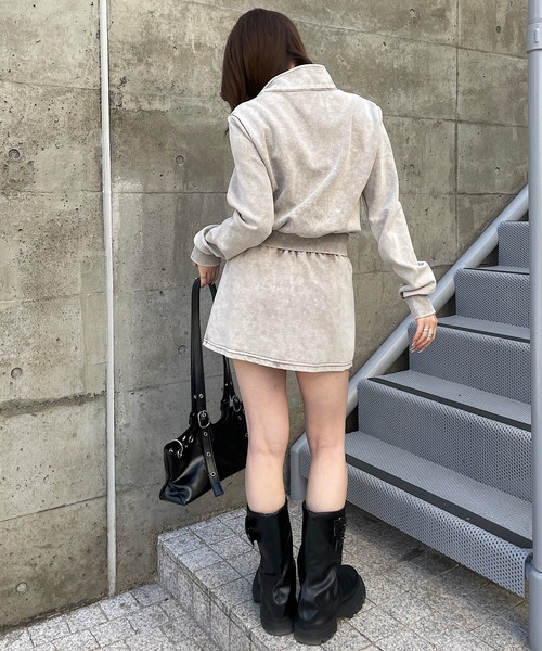 ROGER AND RAW（ロジャーアンドロウ）の「[セットアップ/上下セット] ピグメント加工ポケットデザインセットアップ（セットアップ・レディース・ブラック/ベージュ・FREE）」の11枚目の写真