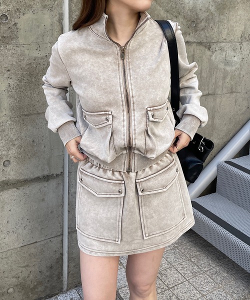 ROGER AND RAW（ロジャーアンドロウ）の「[セットアップ/上下セット] ピグメント加工ポケットデザインセットアップ（セットアップ・レディース・ブラック/ベージュ・FREE）」の10枚目の写真