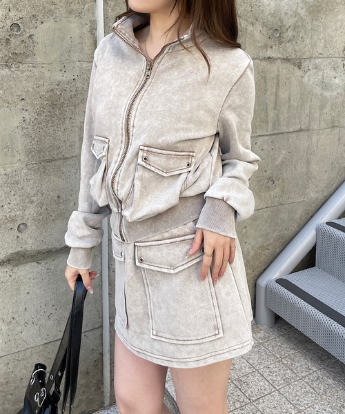 ROGER AND RAW（ロジャーアンドロウ）の「[セットアップ/上下セット] ピグメント加工ポケットデザインセットアップ（セットアップ・レディース・ブラック/ベージュ・FREE）」の8枚目の写真