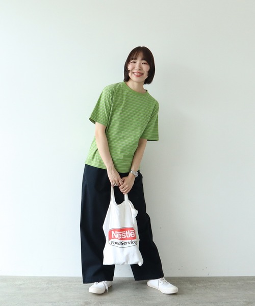 PAR ICI(パーリッシィ)の「マルチボーダー 半袖Tシャツ(Tシャツ/カットソー・レディース・ブルー/アイボリー/グリーン/ネイビー・FREE)」の3枚目の写真