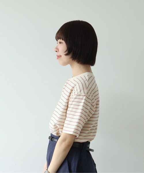 PAR ICI(パーリッシィ)の「マルチボーダー 半袖Tシャツ(Tシャツ/カットソー・レディース・ブルー/アイボリー/グリーン/ネイビー・FREE)」の18枚目の写真