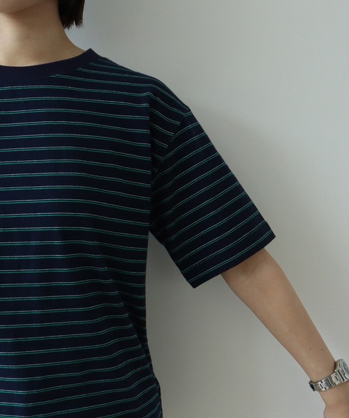 PAR ICI(パーリッシィ)の「マルチボーダー 半袖Tシャツ(Tシャツ/カットソー・レディース・ブルー/アイボリー/グリーン/ネイビー・FREE)」の12枚目の写真