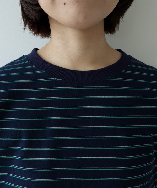PAR ICI(パーリッシィ)の「マルチボーダー 半袖Tシャツ(Tシャツ/カットソー・レディース・ブルー/アイボリー/グリーン/ネイビー・FREE)」の13枚目の写真