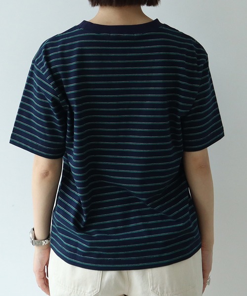 PAR ICI(パーリッシィ)の「マルチボーダー 半袖Tシャツ(Tシャツ/カットソー・レディース・ブルー/アイボリー/グリーン/ネイビー・FREE)」の11枚目の写真