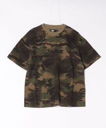 Revo. | 【P.N UNDERGROUND】切替アップリケ 刺繍 ショート丈 ワイドTシャツ(Tシャツ/カットソー)