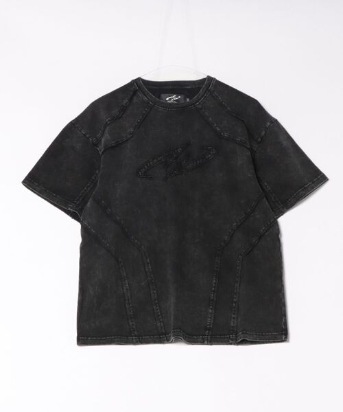Revo.（レボ）の「【P.N UNDERGROUND】切替アップリケ 刺繍 ショート丈 ワイドTシャツ（Tシャツ/カットソー・メンズ・カモフラージュ/ブラック/ホワイト・M/L）」の3枚目の写真