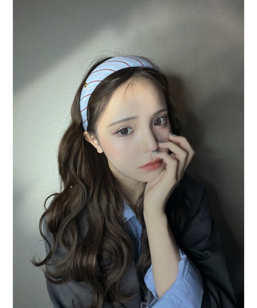 THEODORIC.dy(セオドリックディ)の「チェックストライプカチューシャ(カチューシャ・レディース・ブルー/ダークネイビー・FREE)」の15枚目の写真