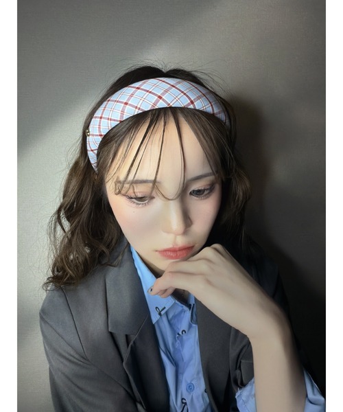 THEODORIC.dy(セオドリックディ)の「チェックストライプカチューシャ(カチューシャ・レディース・ブルー/ダークネイビー・FREE)」の5枚目の写真
