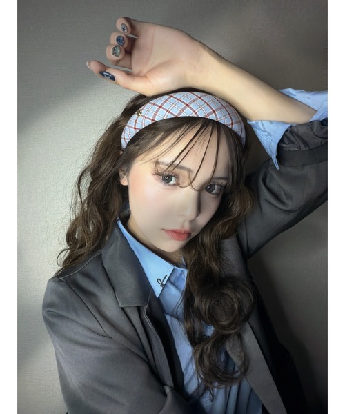 THEODORIC.dy(セオドリックディ)の「チェックストライプカチューシャ(カチューシャ・レディース・ブルー/ダークネイビー・FREE)」の16枚目の写真