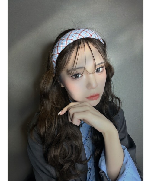 THEODORIC.dy(セオドリックディ)の「チェックストライプカチューシャ(カチューシャ・レディース・ブルー/ダークネイビー・FREE)」の19枚目の写真