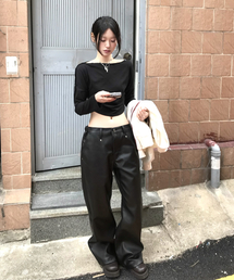 セルラノX炭酸ドロップバックポケットレザーパンツ
