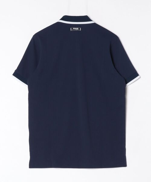 PING（ピン）の「ピン  半袖ラインスナップテックスポロシャツ（Tシャツ/カットソー・メンズ・ネイビー/ホワイト・M/L/LL）」の3枚目の写真